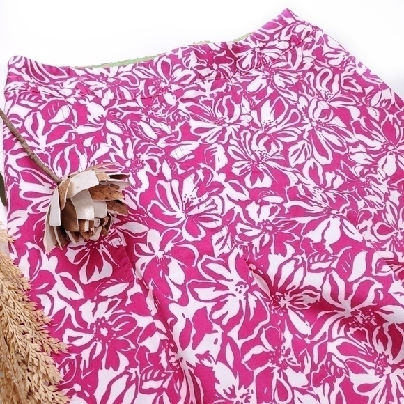 Worthington Stretch Pink White Floral Skirt Sz 12 - Picture 3 of 15